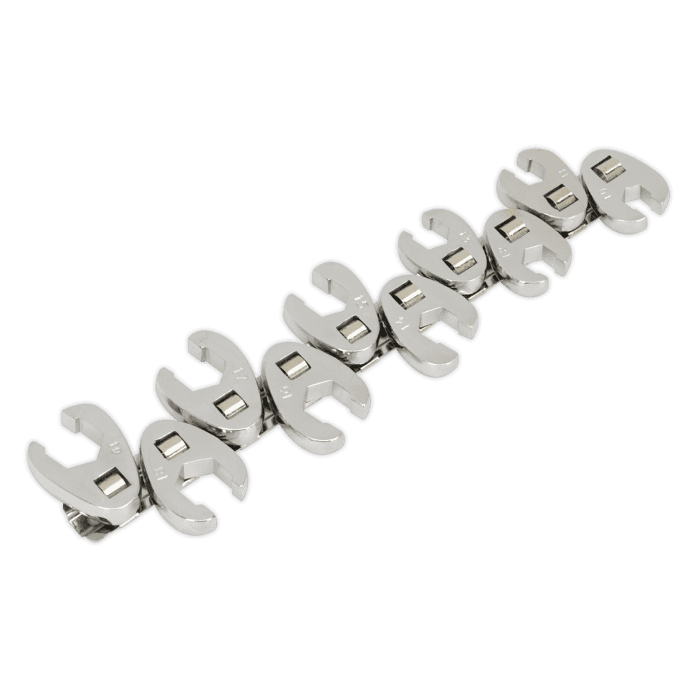 Sealey Crow's Foot Wrench Set 10pc Flare Nut 3/8"Sq Drive Metric Model No-S0845