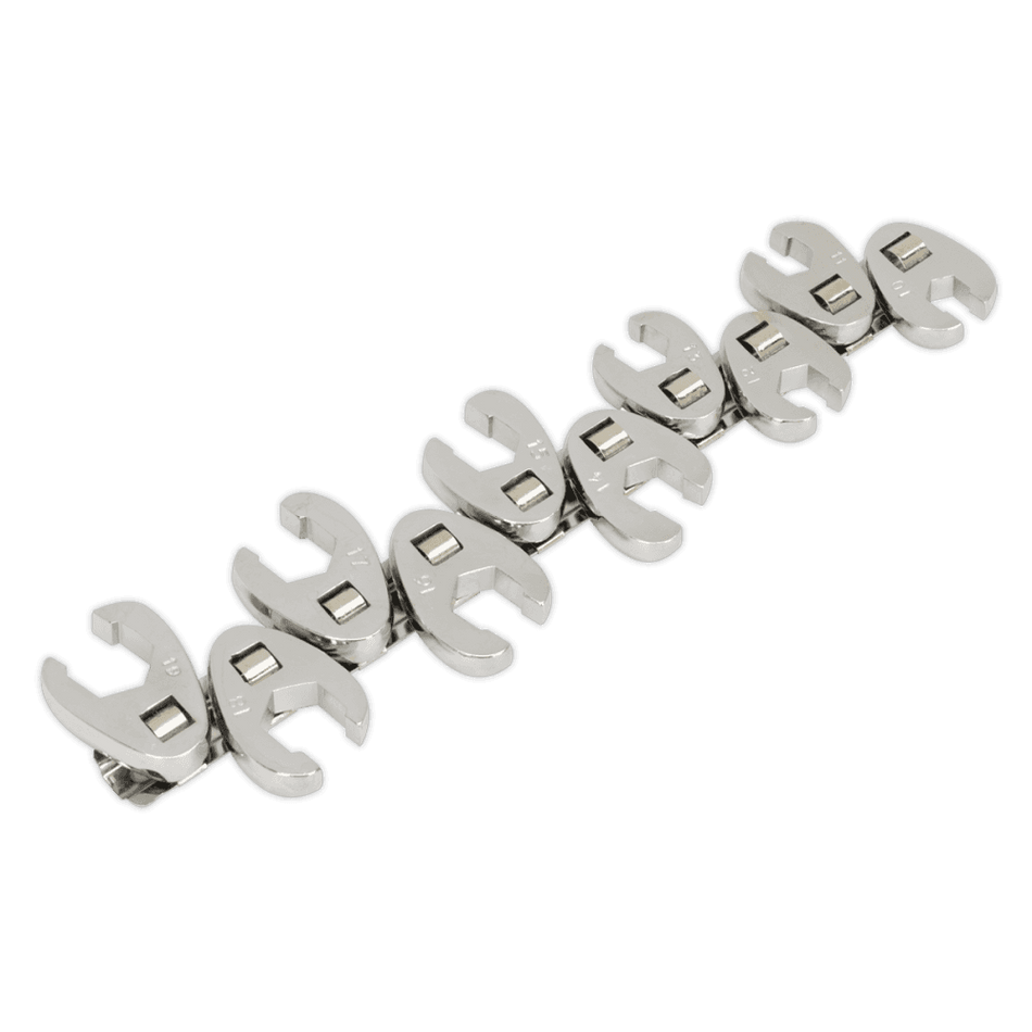 Sealey Crow's Foot Wrench Set 10pc Flare Nut 3/8"Sq Drive Metric Model No-S0845