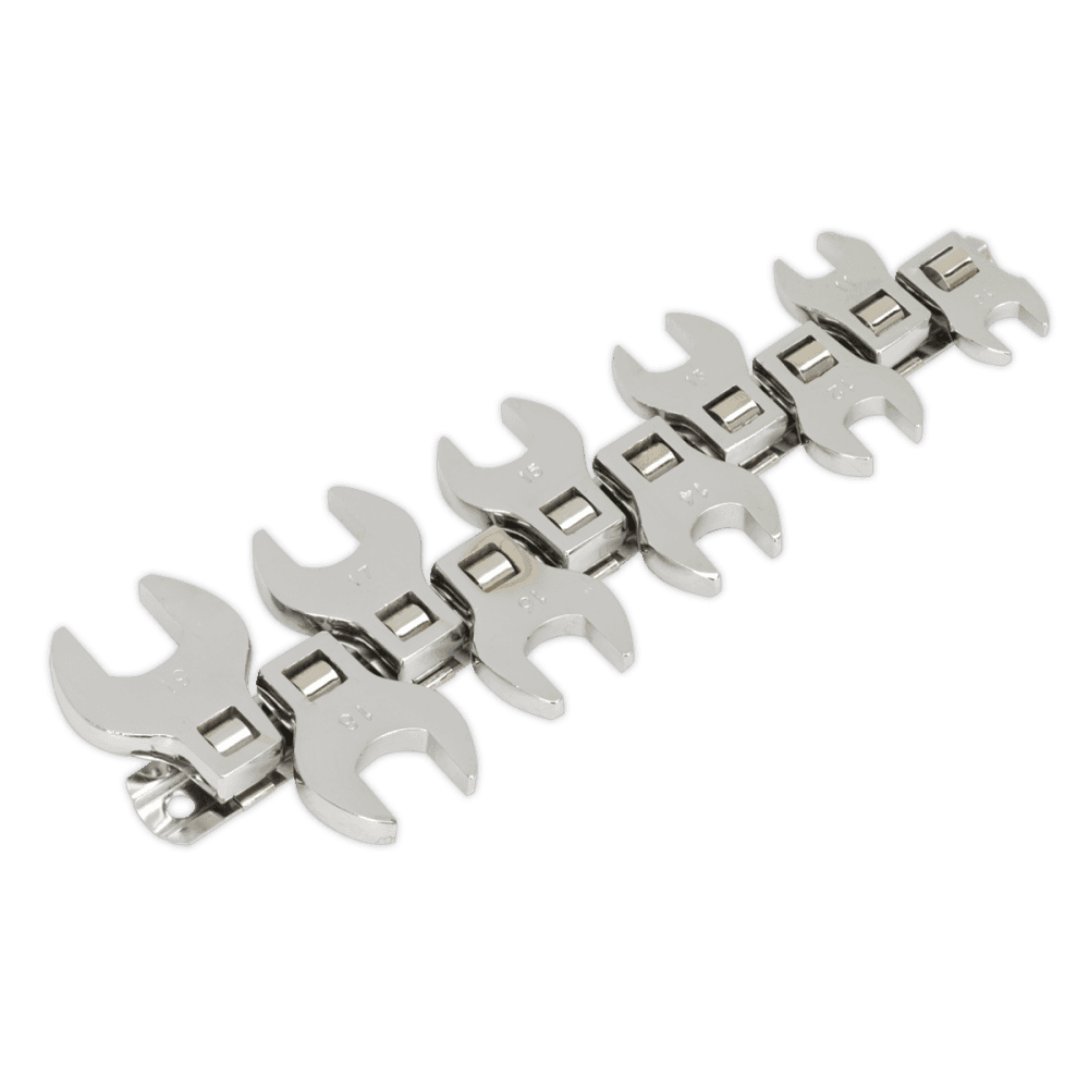 Sealey Crow's Foot Open End Spanner Set 10pc 3/8"Sq Drive Metric Model No-S0866