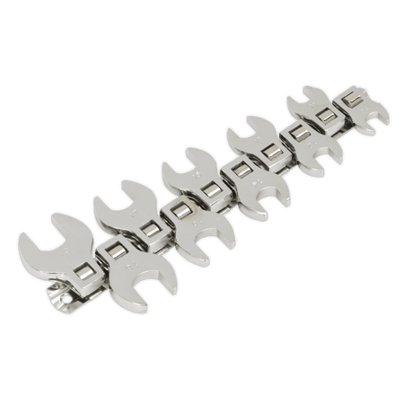 Sealey Crow's Foot Open End Spanner Set 10pc 3/8"Sq Drive Metric Model No-S0866