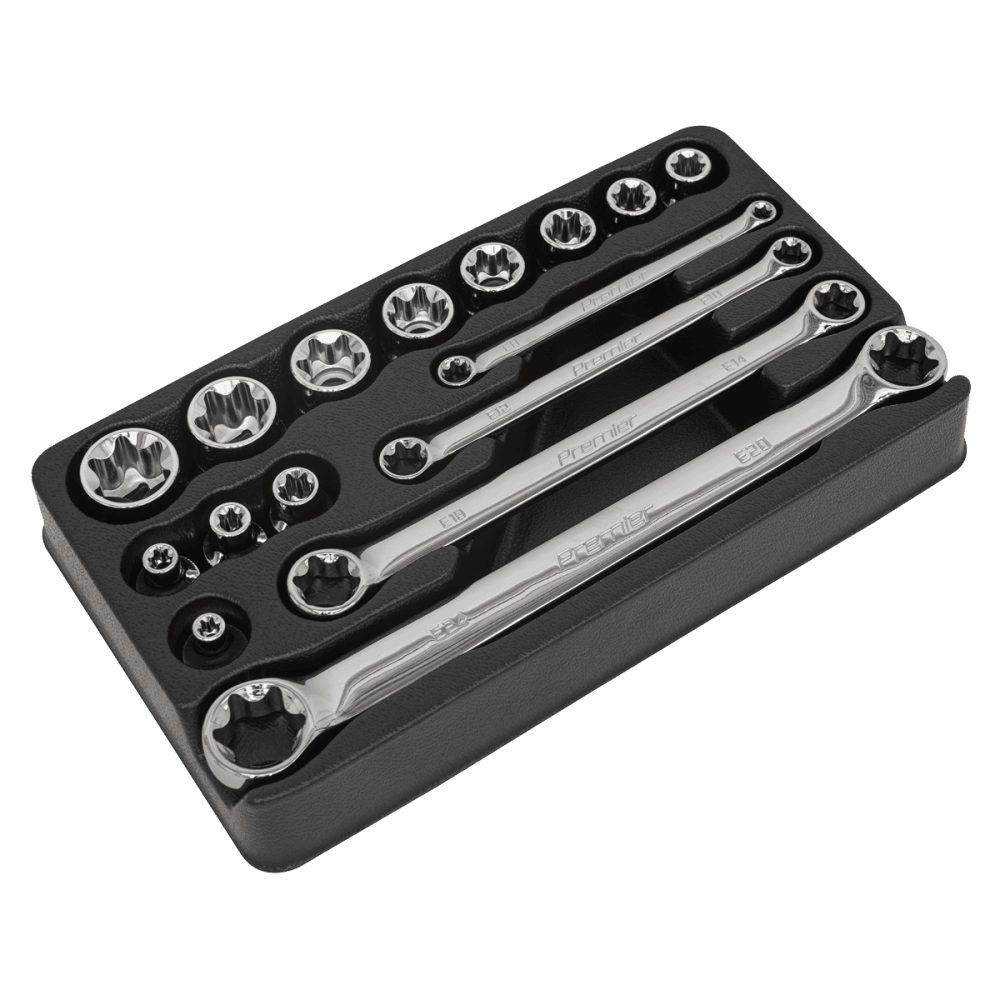 Sealey TRX-Star 3/8"Sq Drive Socket & Spanner Set 16pc Model No-AK61801