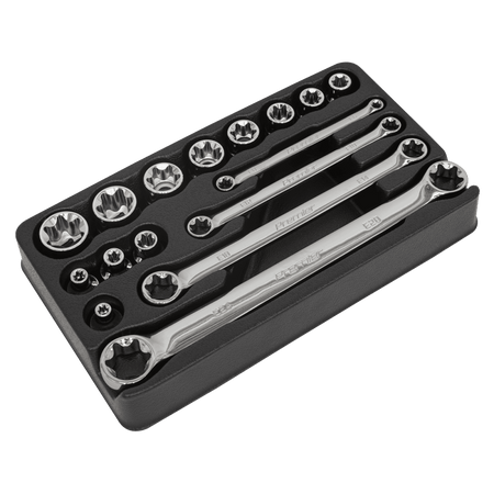 Sealey TRX-Star 3/8"Sq Drive Socket & Spanner Set 16pc Model No-AK61801