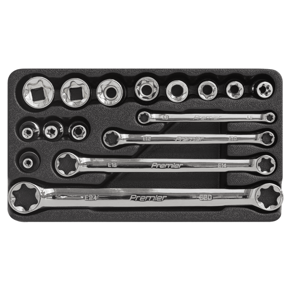 Sealey TRX-Star 3/8"Sq Drive Socket & Spanner Set 16pc Model No-AK61801