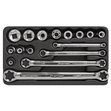 Sealey TRX-Star 3/8"Sq Drive Socket & Spanner Set 16pc Model No-AK61801