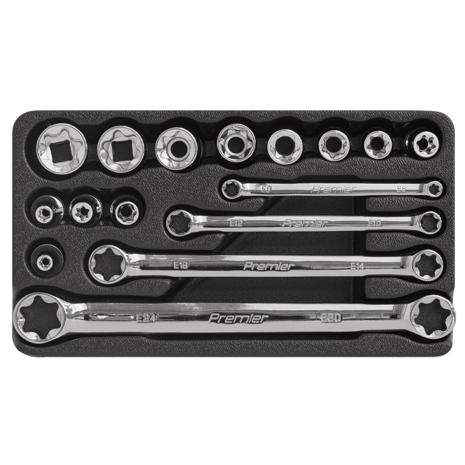 Sealey TRX-Star 3/8"Sq Drive Socket & Spanner Set 16pc Model No-AK61801