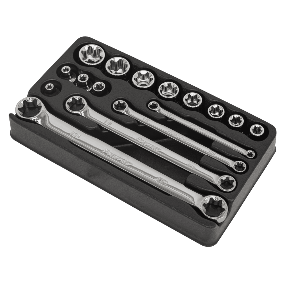 Sealey TRX-Star 3/8"Sq Drive Socket & Spanner Set 16pc Model No-AK61801