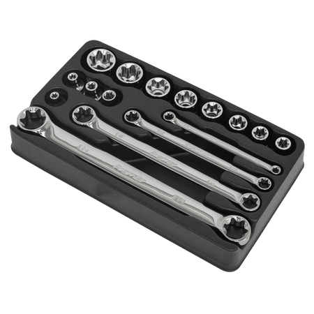 Sealey TRX-Star 3/8"Sq Drive Socket & Spanner Set 16pc Model No-AK61801