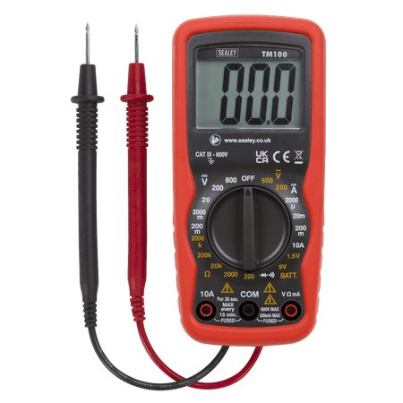 Sealey Professional Digital Multimeter - 6 Function Model No-TM100