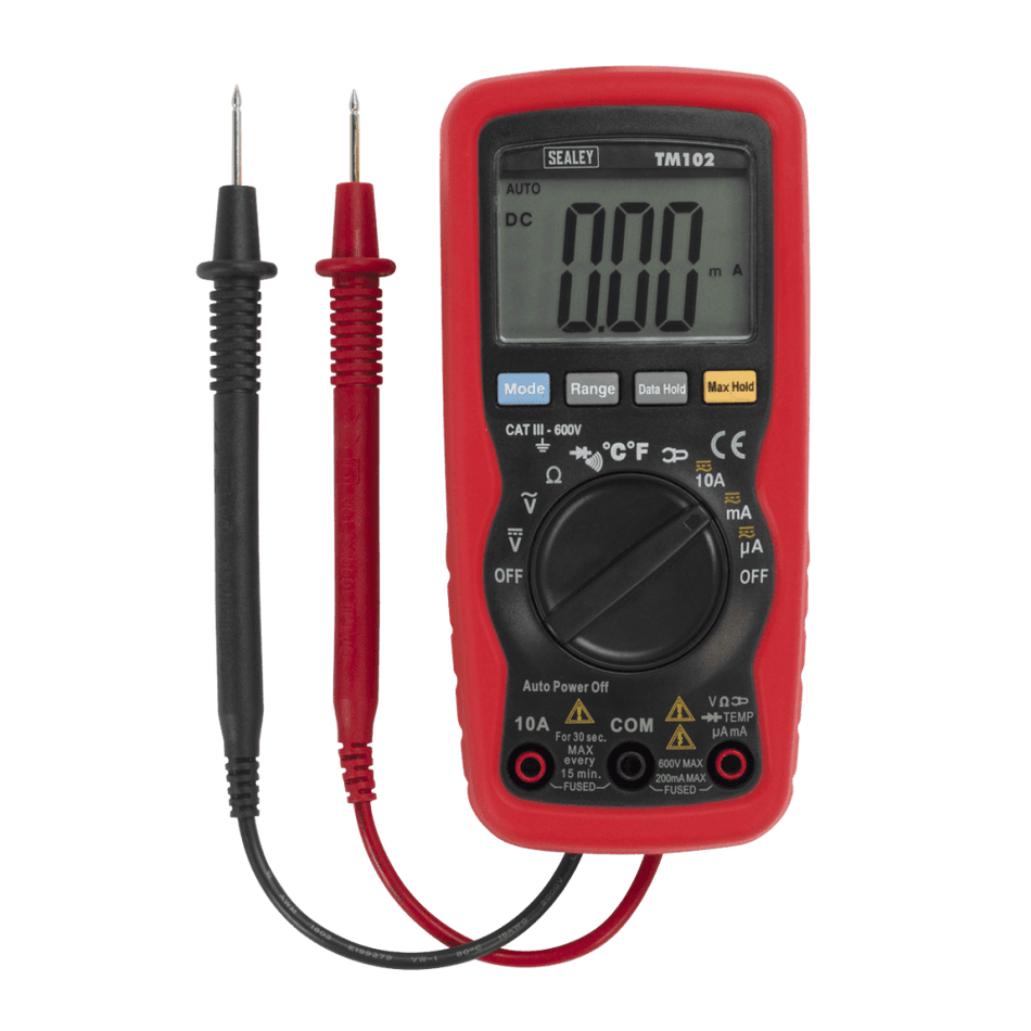 Sealey Professional Auto-Ranging Digital Multimeter - 8 Function Model No-TM102