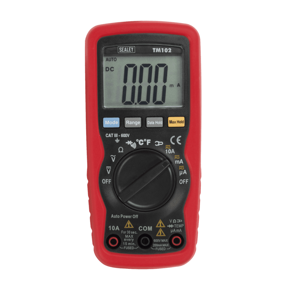 Sealey Professional Auto-Ranging Digital Multimeter - 8 Function Model No-TM102