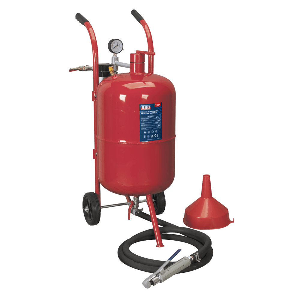 Sealey Shot Blaster with Water Trap & Wheels 37ltr Model No-SB997
