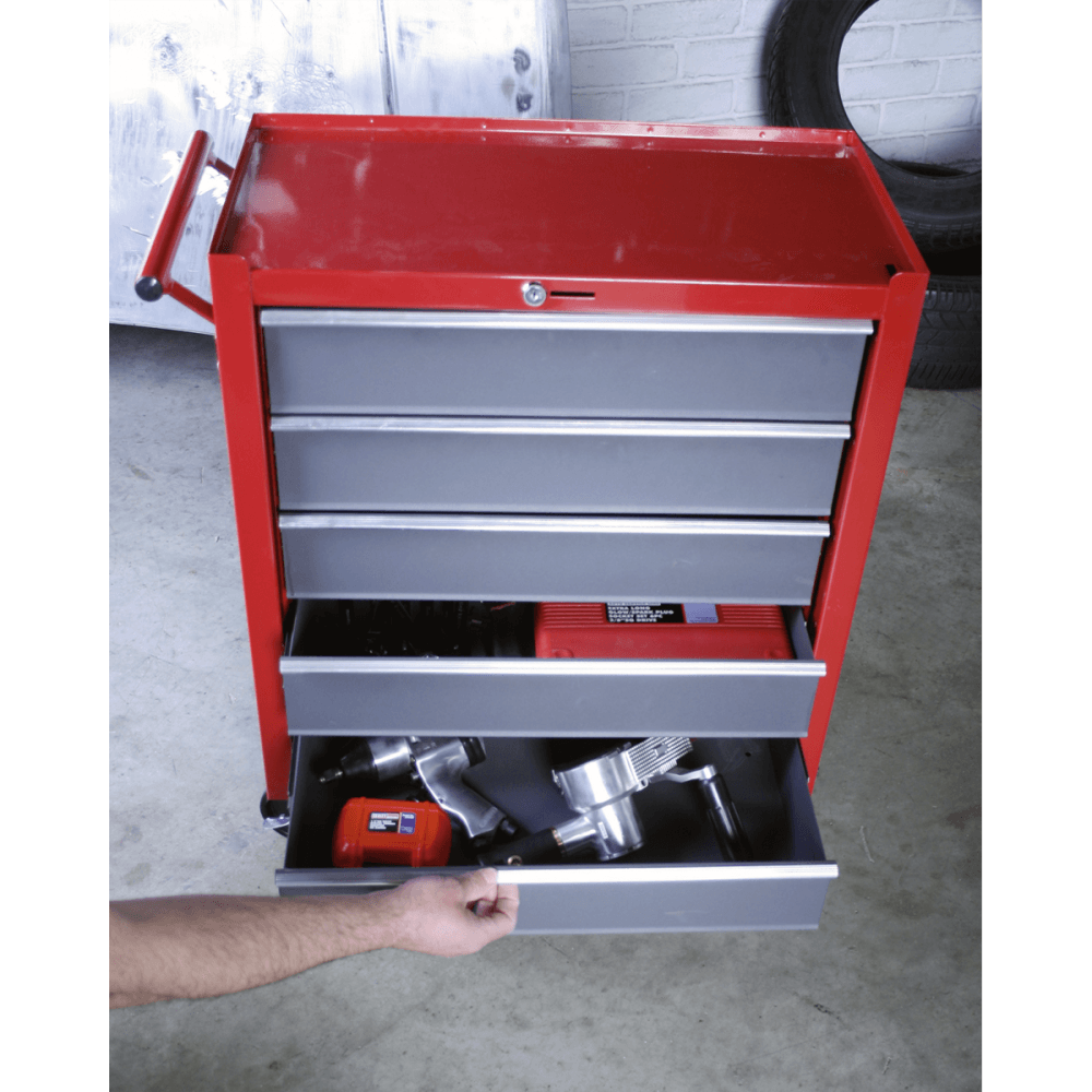 Sealey Rollcab 5 Drawer with Ball Bearing Runners - Red/Grey Model No-AP22505BB