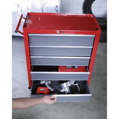 Sealey Rollcab 5 Drawer with Ball Bearing Runners - Red/Grey Model No-AP22505BB