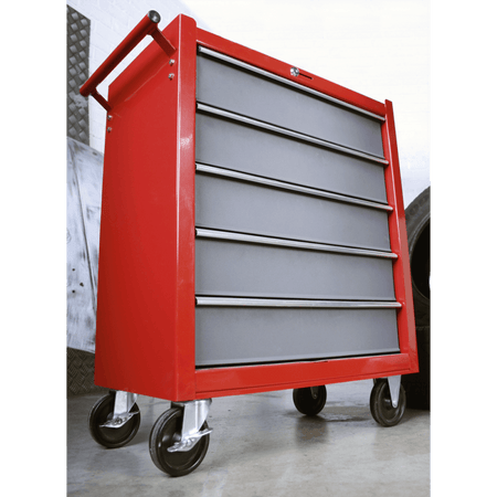 Sealey Rollcab 5 Drawer with Ball Bearing Runners - Red/Grey Model No-AP22505BB