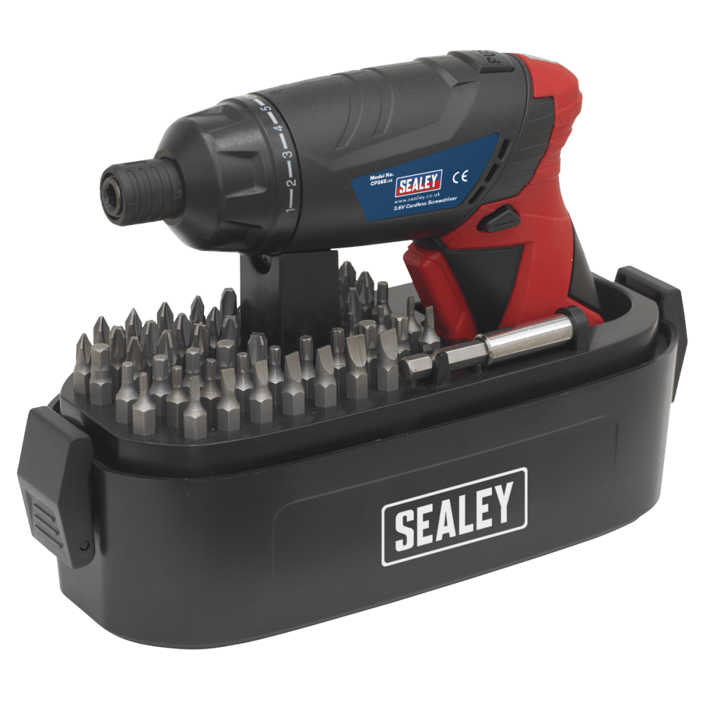 Sealey Cordless Lithium-ion Screwdriver Set 46pc 3.6V Model No-CP36S