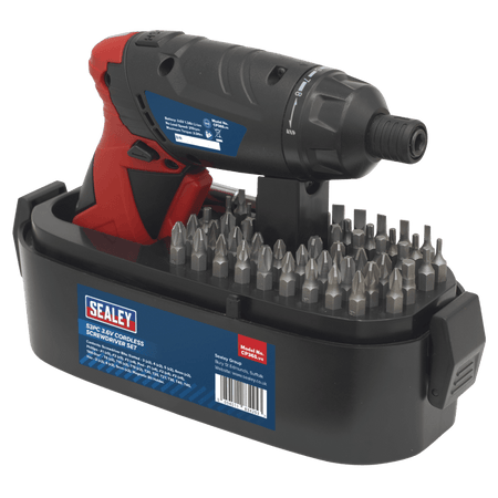 Sealey Cordless Lithium-ion Screwdriver Set 46pc 3.6V Model No-CP36S