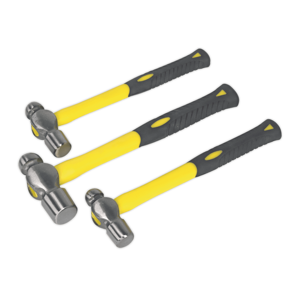 Sealey Ball Pein Hammer Set 3pc Fibreglass Shaft Model No-AK2031
