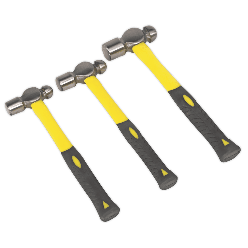 Sealey Ball Pein Hammer Set 3pc Fibreglass Shaft Model No-AK2031