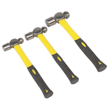 Sealey Ball Pein Hammer Set 3pc Fibreglass Shaft Model No-AK2031