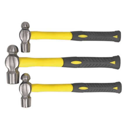 Sealey Ball Pein Hammer Set 3pc Fibreglass Shaft Model No-AK2031