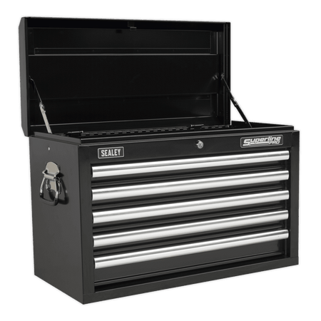 Sealey Topchest 5 Drawer with Ball Bearing Runners - Black & 138pc Tool Kit Model No-AP33059BCOMBO