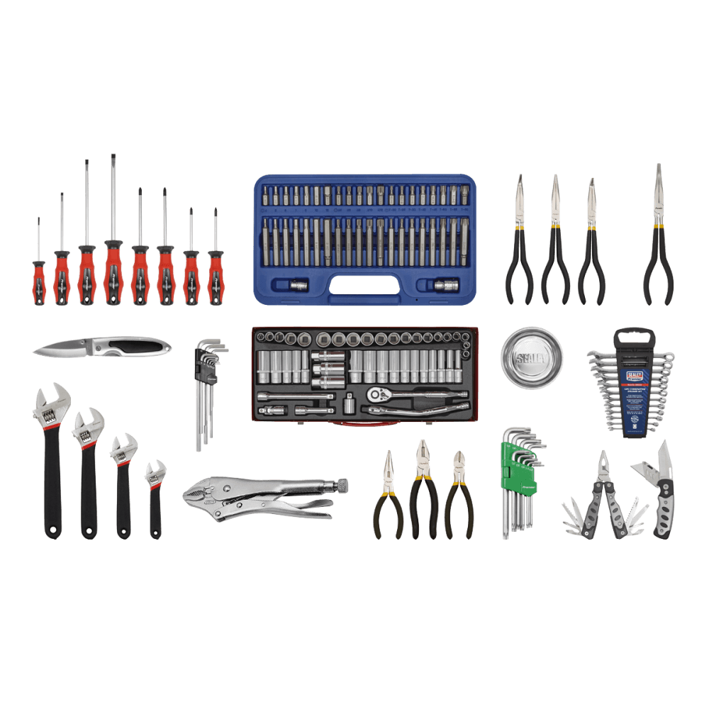 Sealey Topchest 10 Drawer with Ball Bearing Runners - Black & 138pc Tool Kit Model No-AP33109BCOMBO