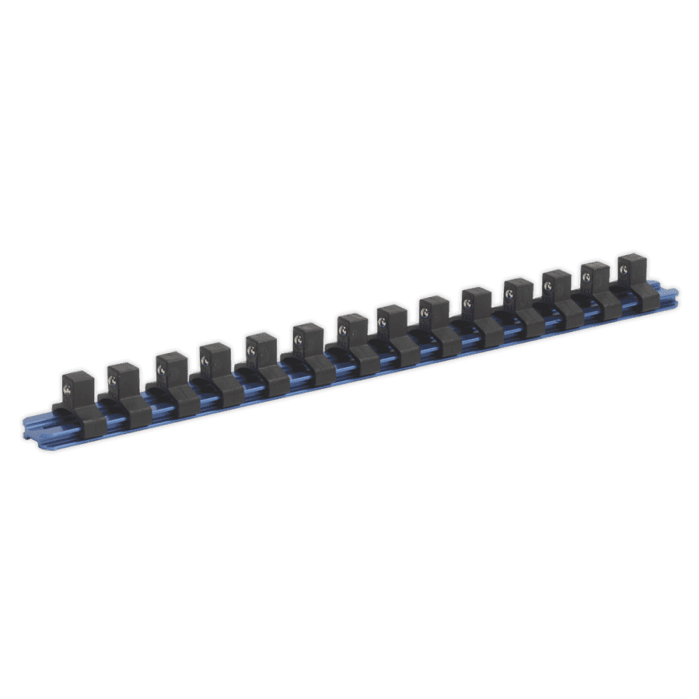 Sealey Socket Retaining Rail with 14 Clips Aluminium 3/8"Sq Drive Model No-SR3814