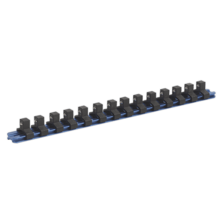 Sealey Socket Retaining Rail with 14 Clips Aluminium 3/8"Sq Drive Model No-SR3814