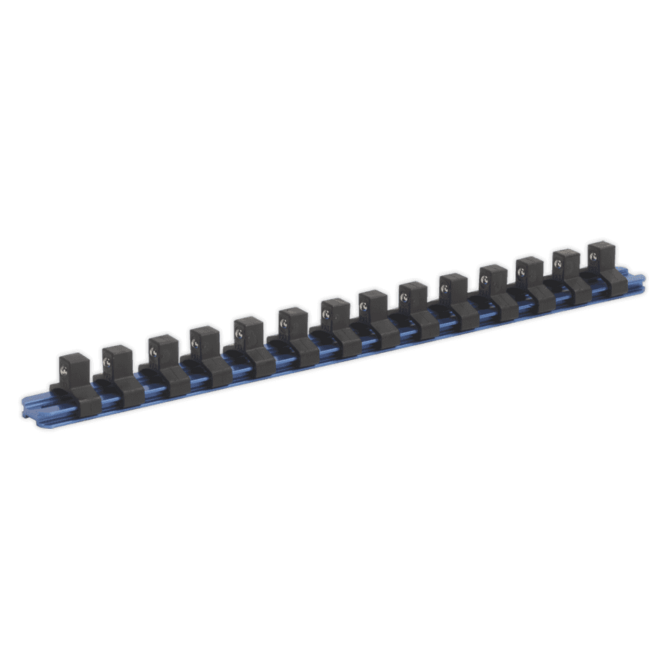 Sealey Socket Retaining Rail with 14 Clips Aluminium 3/8"Sq Drive Model No-SR3814
