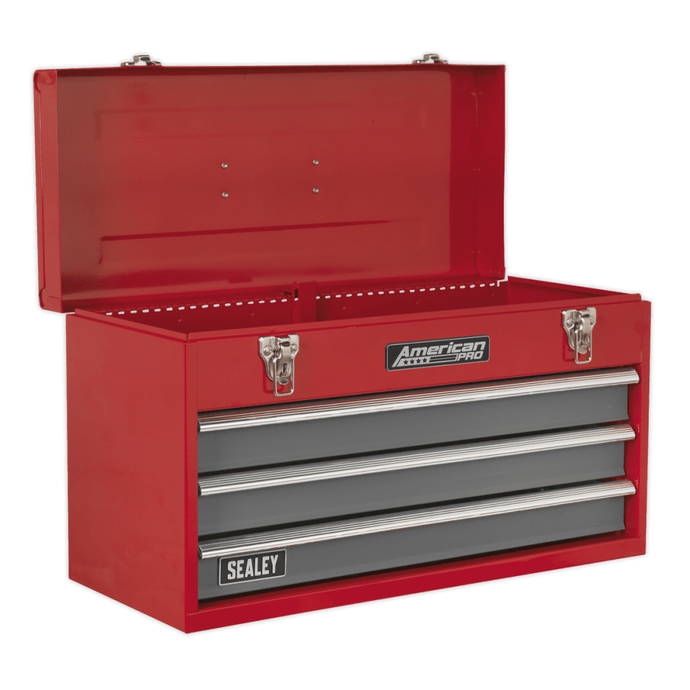 Sealey Tool Chest 3 Drawer Portable with Ball Bearing Runners - Red/Grey Model No-AP9243BB