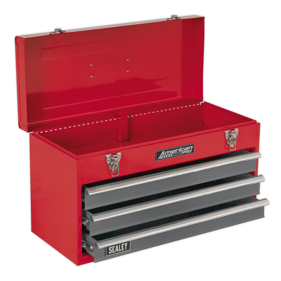 Sealey Tool Chest 3 Drawer Portable with Ball Bearing Runners - Red/Grey Model No-AP9243BB