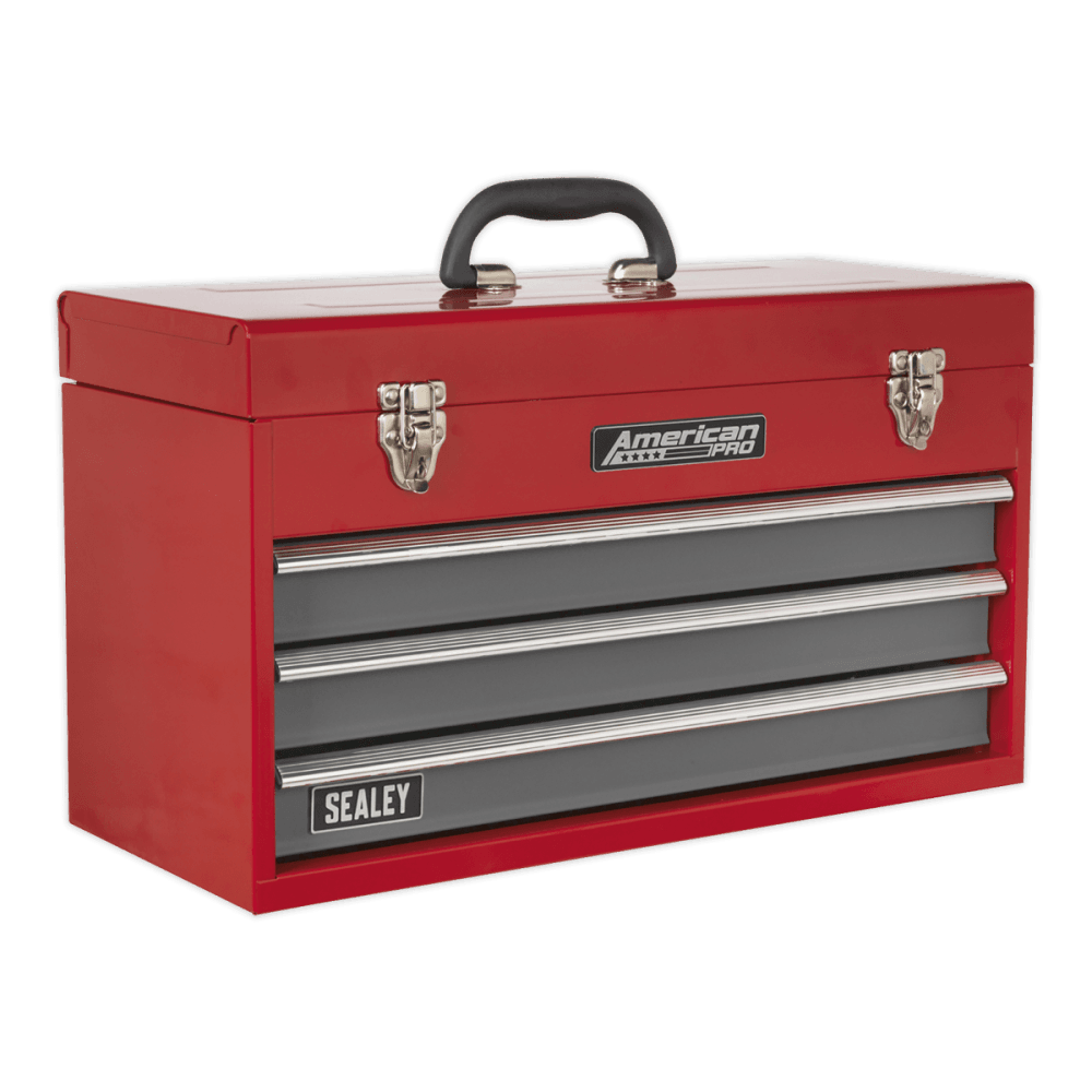 Sealey Tool Chest 3 Drawer Portable with Ball Bearing Runners - Red/Grey Model No-AP9243BB