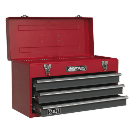 Sealey Tool Chest 3 Drawer Portable with Ball Bearing Runners - Red/Grey Model No-AP9243BB