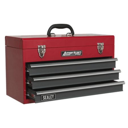 Sealey Tool Chest 3 Drawer Portable with Ball Bearing Runners - Red/Grey Model No-AP9243BB