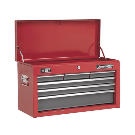 Sealey Topchest 6 Drawer with Ball Bearing Runners - Red/Grey Model No-AP2201BB