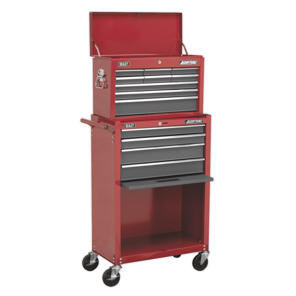 Sealey Topchest & Rollcab Combination 13 Drawer with Ball Bearing Runners - Red/Grey Model No-AP22513BB