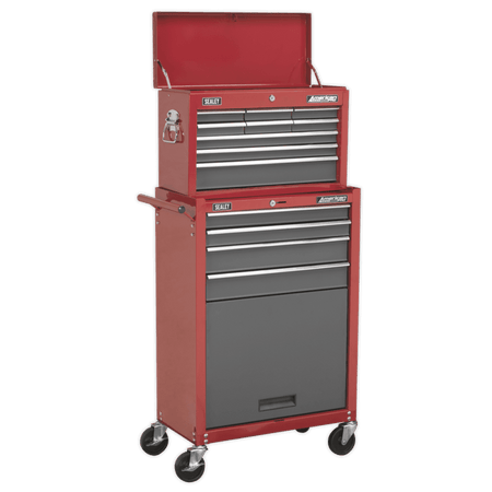 Sealey Topchest & Rollcab Combination 13 Drawer with Ball Bearing Runners - Red/Grey Model No-AP22513BB