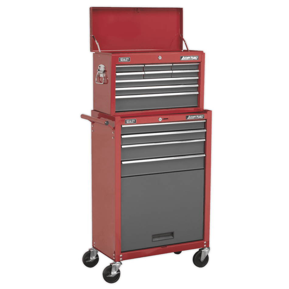 Sealey Topchest & Rollcab Combination 13 Drawer with Ball Bearing Runners - Red/Grey Model No-AP22513BB