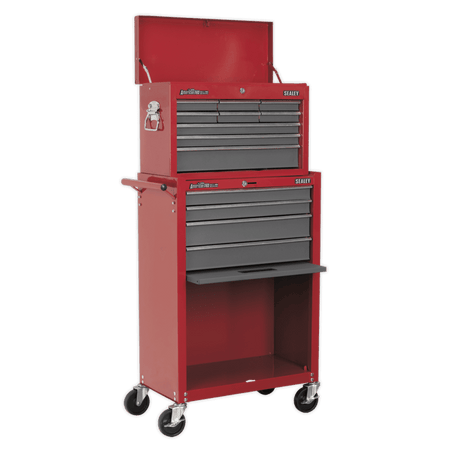 Sealey Topchest & Rollcab Combination 13 Drawer with Ball Bearing Runners - Red/Grey Model No-AP22513BB
