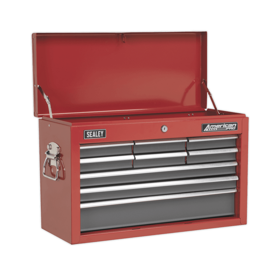 Sealey Topchest 9 Drawer with Ball Bearing Runners - Red/Grey Model No-AP22509BB