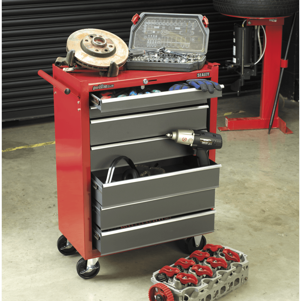 Sealey Rollcab 7 Drawer with Ball Bearing Runners - Red/Grey Model No-AP22507BB