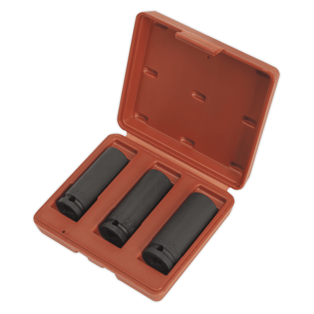 Sealey Impact Socket Set 3pc Deep 1/2"Sq Drive Model No-SX043