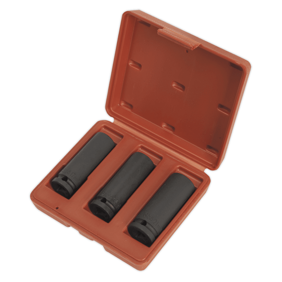 Sealey Impact Socket Set 3pc Deep 1/2"Sq Drive Model No-SX043