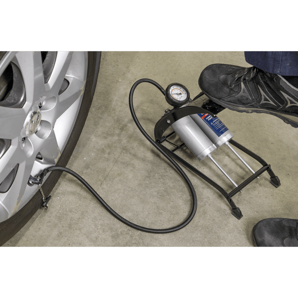 Sealey Foot Pump Twin Barrel Model No-FP4