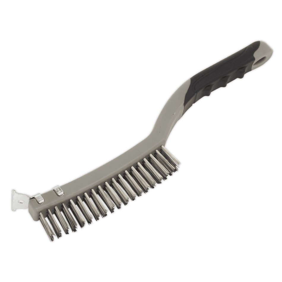 Sealey Wire Brush with Stainless Steel Fill & Scraper Model No-WB105