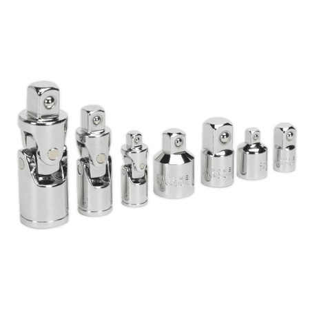 Sealey Universal Joint & Socket Adaptor Set 7pc 1/4", 3/8" & 1/2"Sq Drive Model No-AK2737