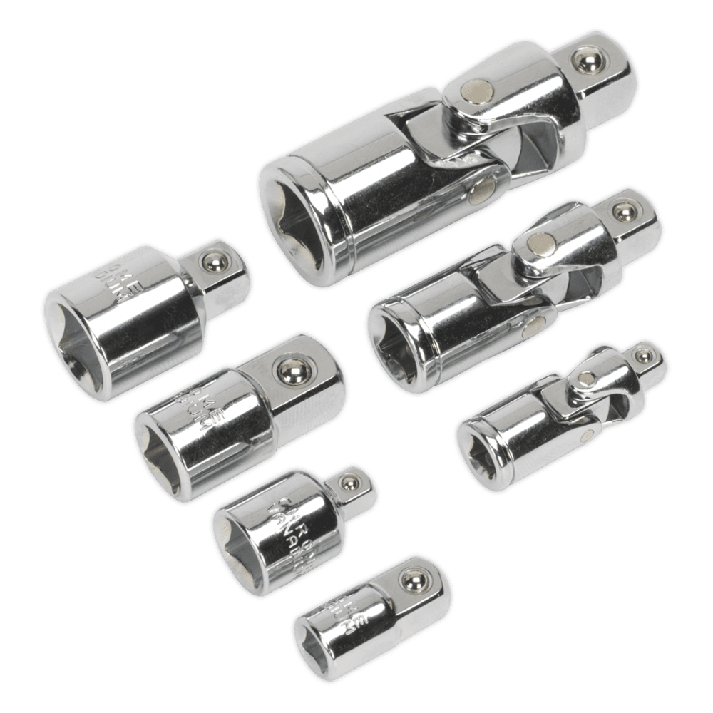 Sealey Universal Joint & Socket Adaptor Set 7pc 1/4", 3/8" & 1/2"Sq Drive Model No-AK2737