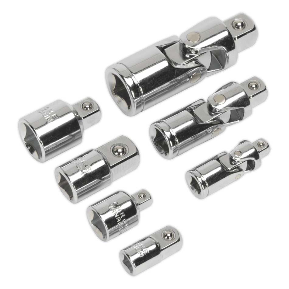 Sealey Universal Joint & Socket Adaptor Set 7pc 1/4", 3/8" & 1/2"Sq Drive Model No-AK2737