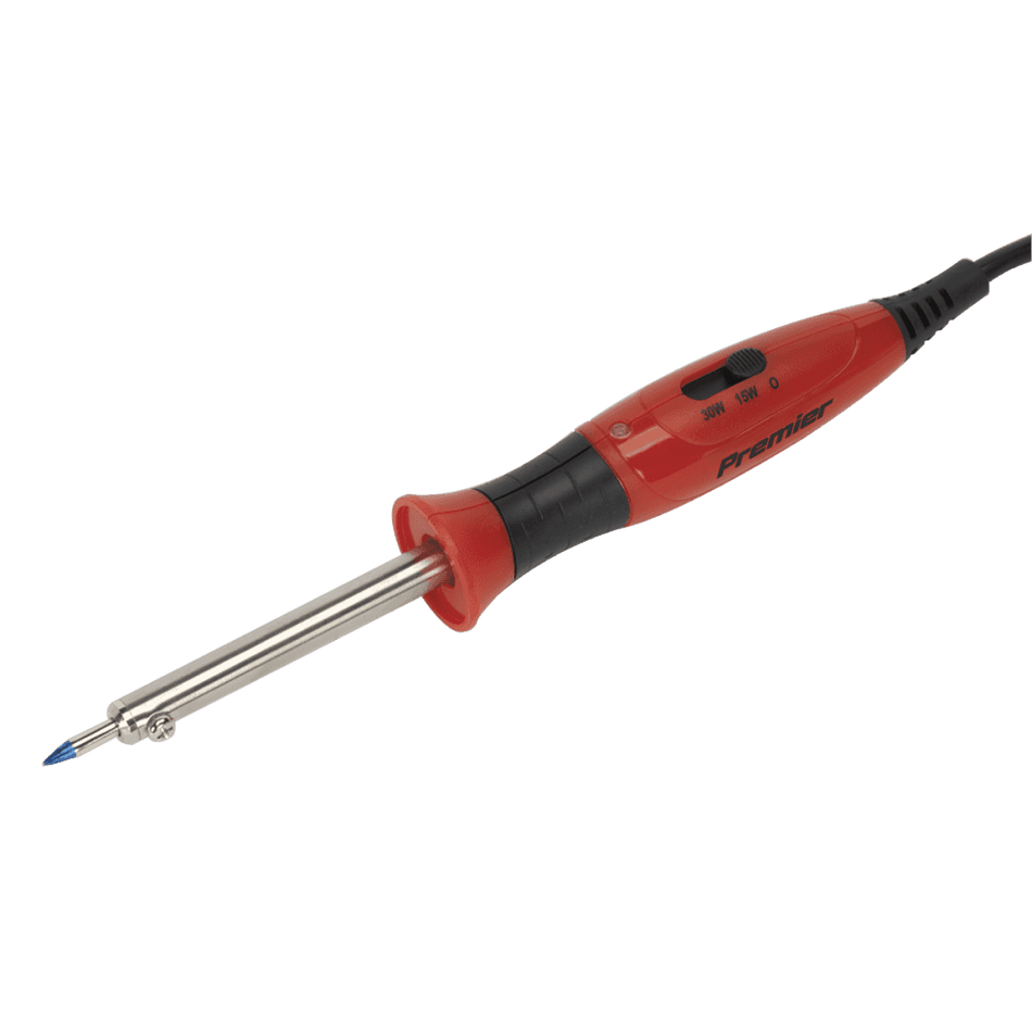 Sealey Professional Soldering Iron with Long Life Tip Dual Wattage 15/30W/230V Model No-SD1530