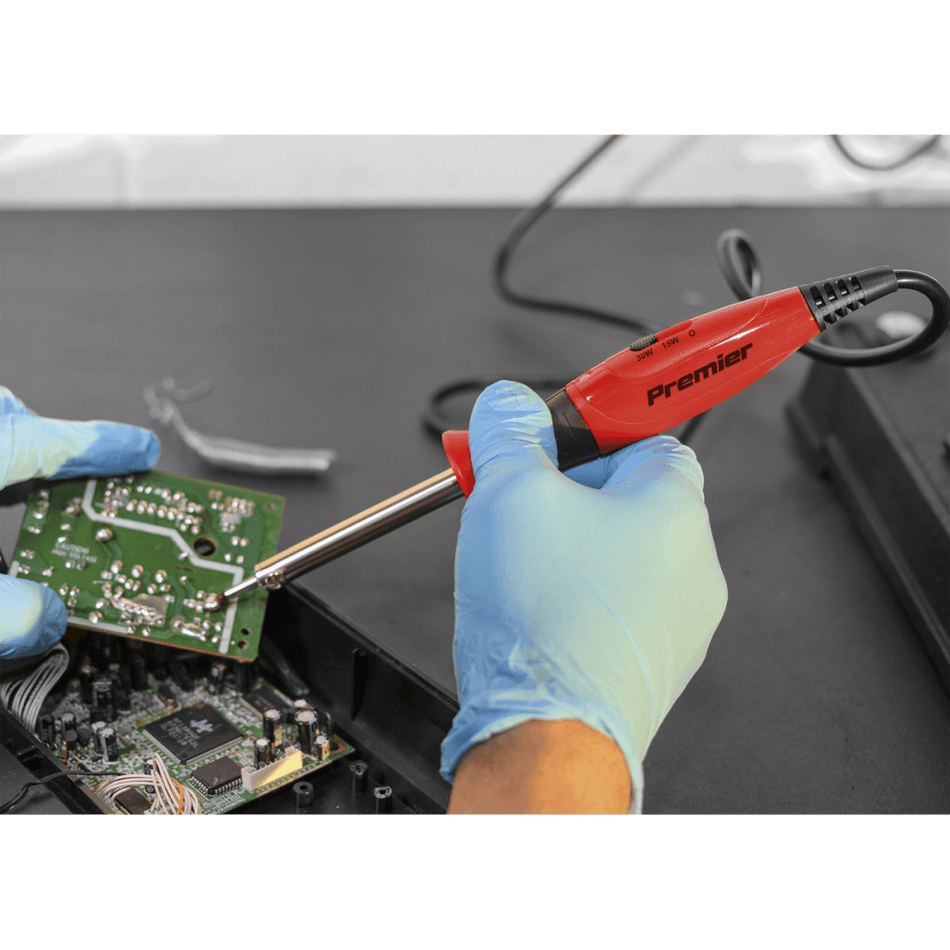 Sealey Professional Soldering Iron with Long Life Tip Dual Wattage 15/30W/230V Model No-SD1530